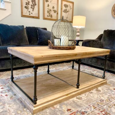 Wood and Metal Cocktail Table