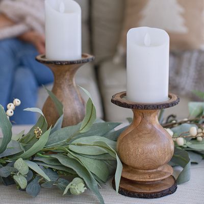 Wood Bark Edge Candle Holder