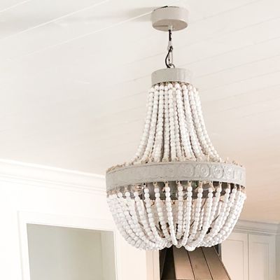 Wood Beaded Farmhouse Chandelier