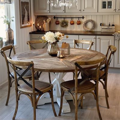 Wood Cross Back Dining Chair