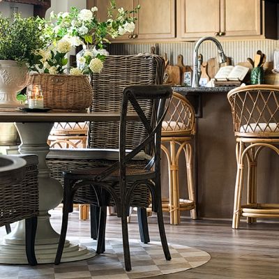 Wood Cross Back Dining Chair