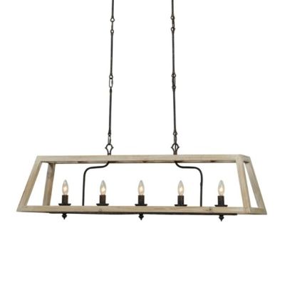 Wood Framed Linear Farmhouse Pendant Light