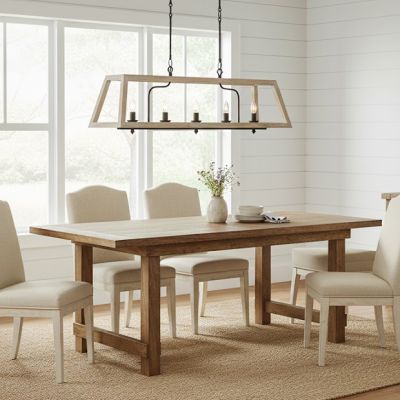 Wood Framed Linear Farmhouse Pendant Light