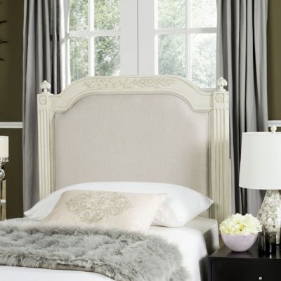 Wood Framed Tufted Beige Linen Headboard