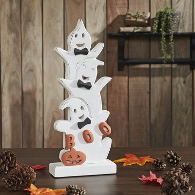 Wooden BOO Ghost Stack Tabletop Decor