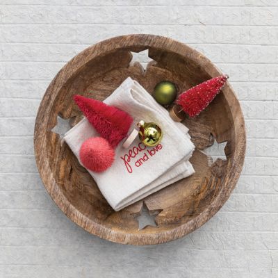 Wooden Bowl With Star Cutouts
