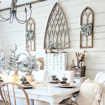 Wooden Cathedral Style Window Decor