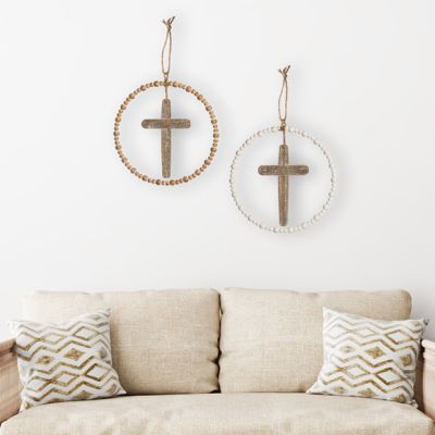 Wooden Cross Wall Decor Set of 2