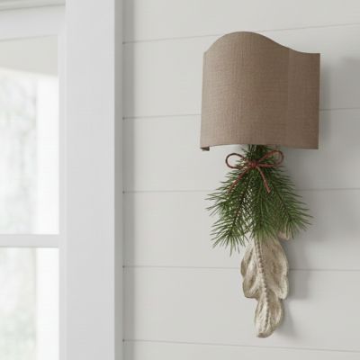 Wooden Leaf Wall Sconce With Shade