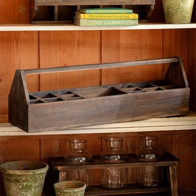 Wooden Tool Box Tote With Handle