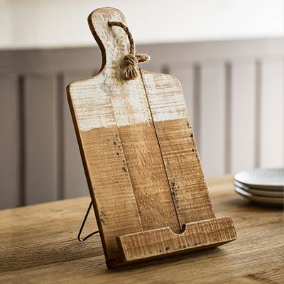 Wooden White Dipped Tablet Holder