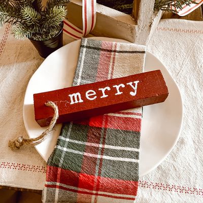 Wooden Word Ornaments Set of 8