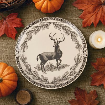 Woodland Deer Stoneware Plate