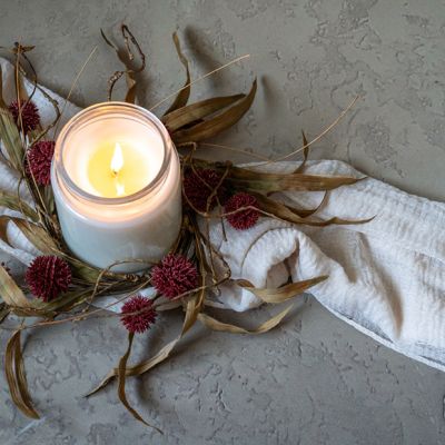 Woodland Harvest Pom Pom Candle Ring Set of 2