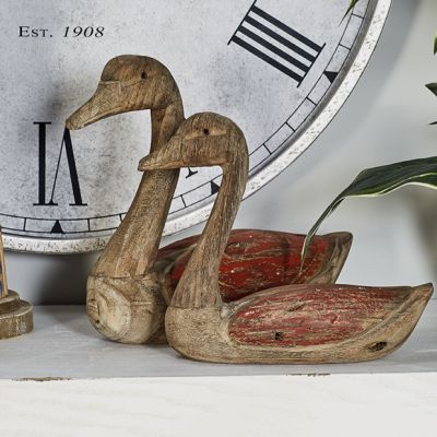 Woodland Wood Duck Sculptures Set of 2