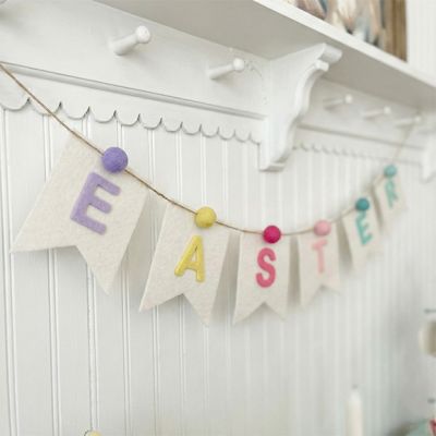 Wool Flag Easter Banner Garland