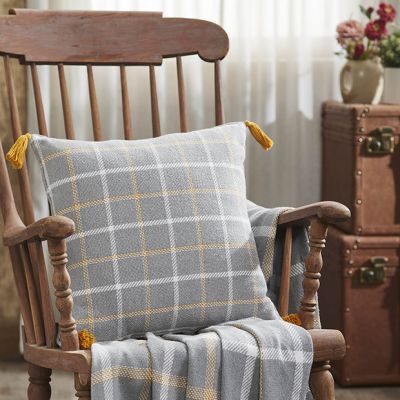 Woven Harvest Plaid Throw Pillow