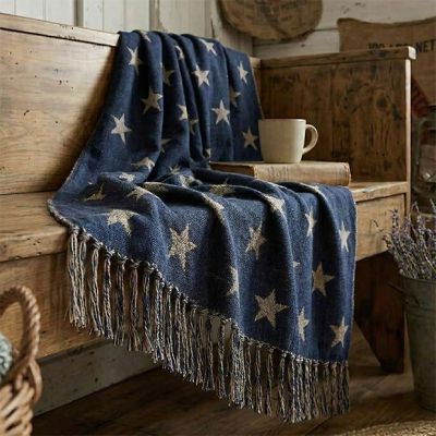 Woven Jacquard Stars Reversible Throw Blanket