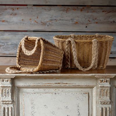 Woven Market Tote Baskets Set of 2
