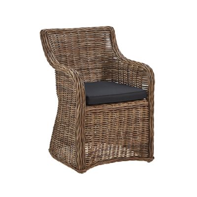 Woven Rattan Club Chair With Cushion