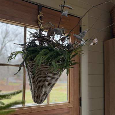 Woven Rattan Cone Wall Basket