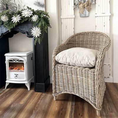 Woven Rattan Curved Arm Chair With Cushion