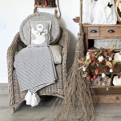 Woven Rattan Curved Arm Chair With Cushion