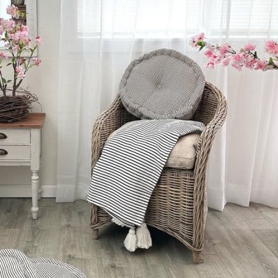 Woven Rattan Curved Arm Chair With Cushion