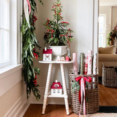 Woven Rattan Handled Storage Baskets Set of 2