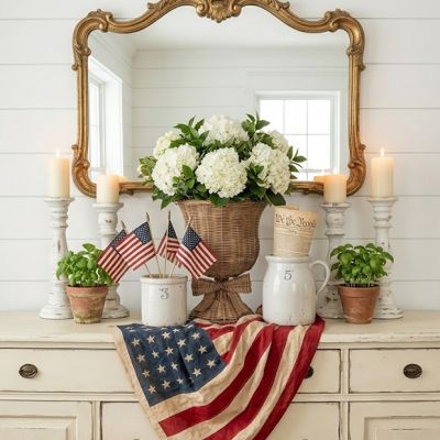 Woven Rattan Urn Planter With Bow
