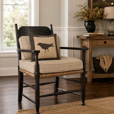 Woven Rush Seated Arm Chair With Cushion