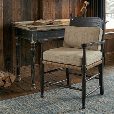 Woven Rush Seated Arm Chair With Cushion