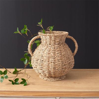 Woven Seagrass Vase With Handles