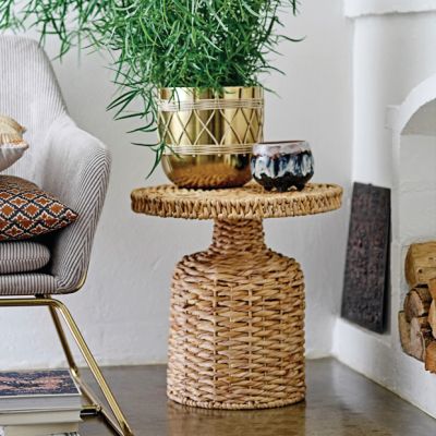 Woven Water Hyacinth Side Table