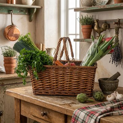 Woven Willow Cottage Market Basket