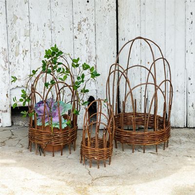 Woven Willow Decorative Cloche Trellis Set of 3