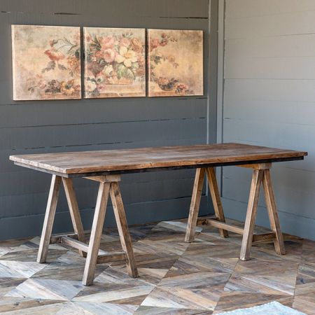 家具 Sawhorse Table 120 Antique Folding reclaimed-wood-primitive-
