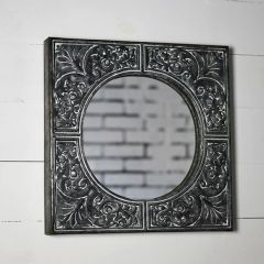 Pressed Tin Framed Wall Mirror