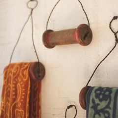 Repurposed Spool With Wire Hanger Set of 6