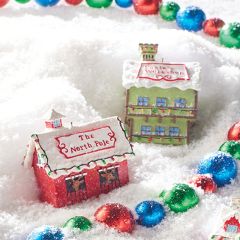 North Pole Christmas Village Ornaments Set of 2