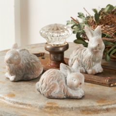 Ceramic Bunny Figurines Set of 3