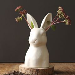 White Rabbit Ceramic Vase