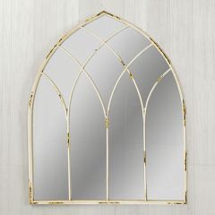 Elegant Arched Windowpane Wall Mirror