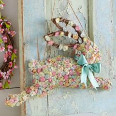 Leaping Bunny Flower Wreath