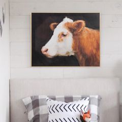 Wooden Frame Cow Art