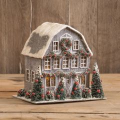 Small Holiday Barn Figurine