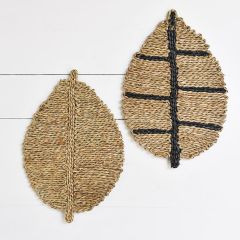 Woven Leaf Seagrass Wall Art Set of 2