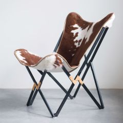 Cowhide Folding Butterfly Chair