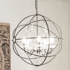 Sphere Chandelier With Glass Crystals