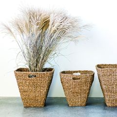 Simple Seagrass Baskets with Handles Set of 3